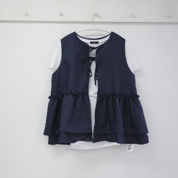 Friful navy frill vest