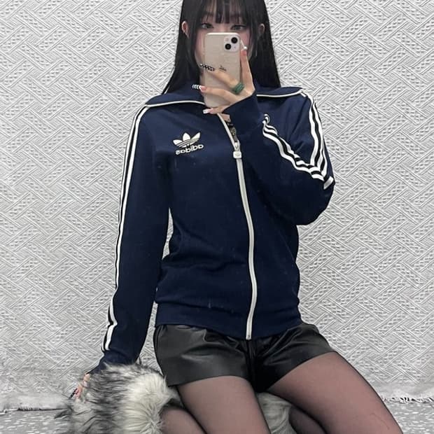 아디다스 빈티지 레트로 유로파 슬림핏 져지 집업 90 C10252