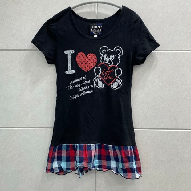 2000s Kitsch Mood Check Layered Slim Tee
