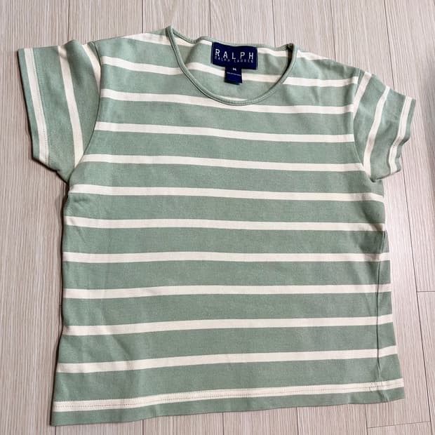 랄프로렌 피스타치오 스트라이프 여성반팔