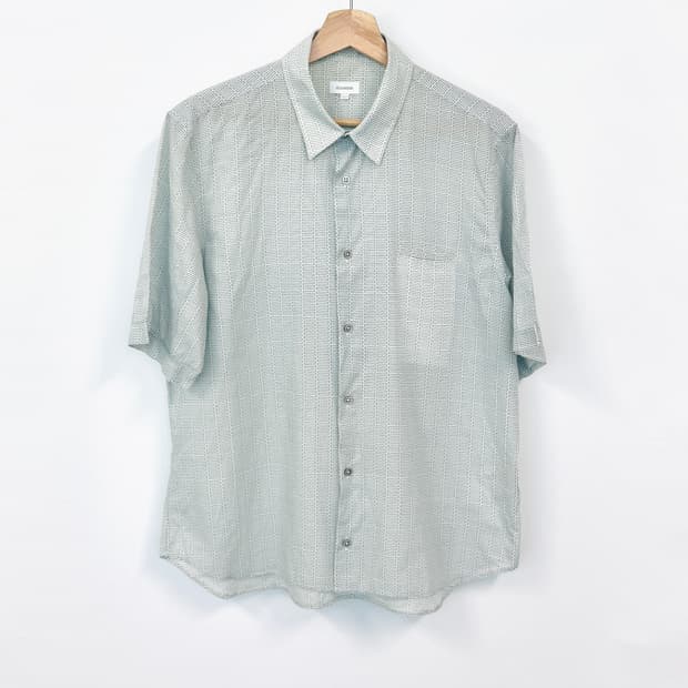 JILSANDER 질샌더 기하학 패턴 에메랄드 반팔 셔츠 42