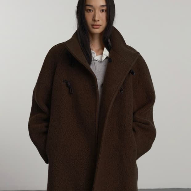 gbh apparel high neck toggle coat brown 