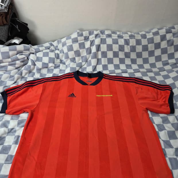 아디다스 GOSHA 고샤 루브친스키 콜라보 사커져지 티셔츠 진오렌지 XL