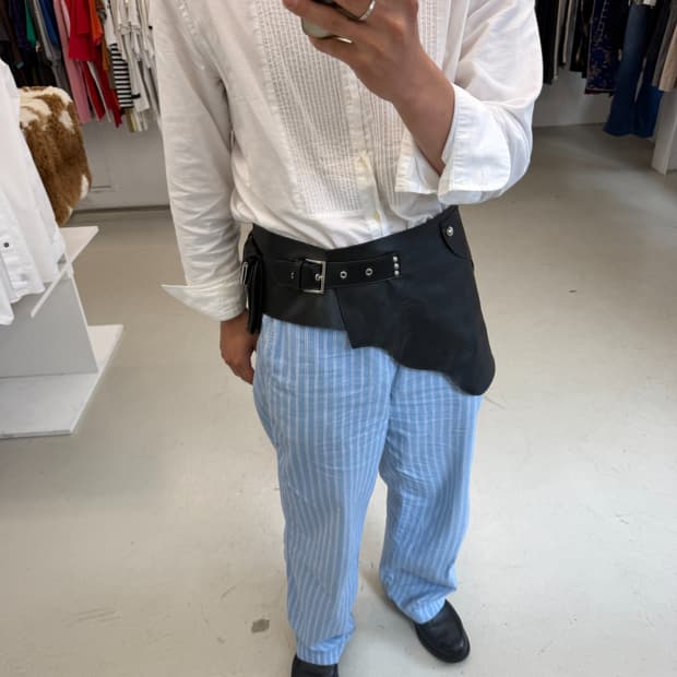 leather pocket cummerband belt