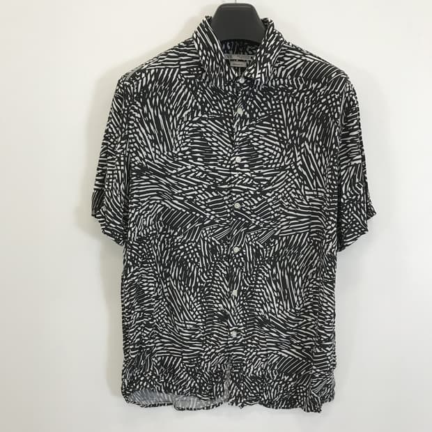 자라 ZARA 기하학패턴 릴렉스 반팔셔츠 [XL]