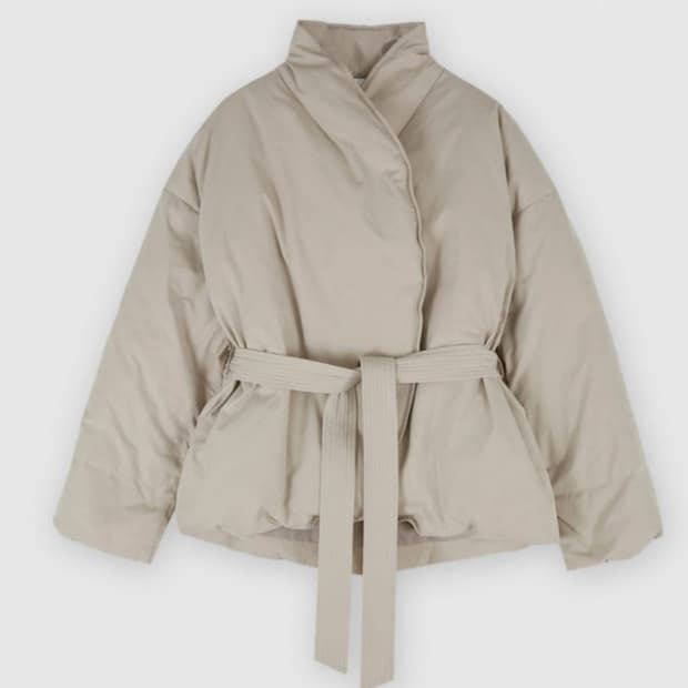 Recto 덕다운벨티드패딩 베이지