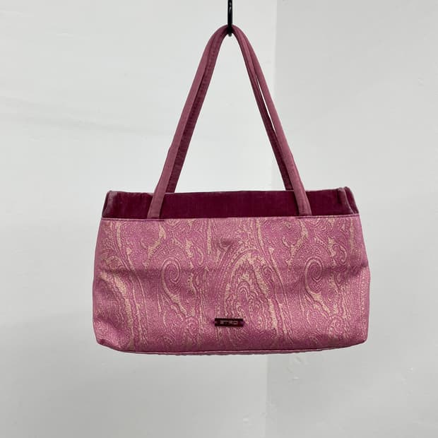 에트로 핑크 자카드 페이즐리 토트백