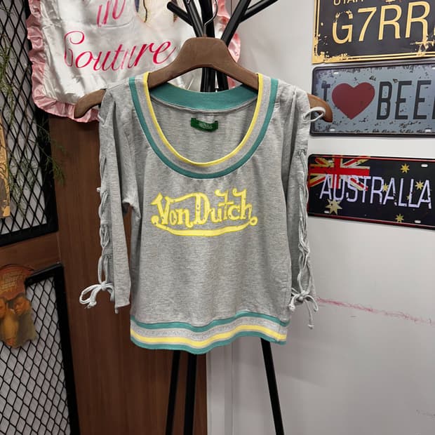 Von Dutch Eyelet Sleeve Logo Sweatshirt