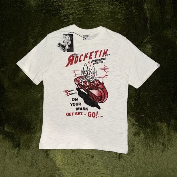 [L] 빌리어네어 보이즈 클럽 bbc ROCKETIN 슬럽 티셔츠 화이트