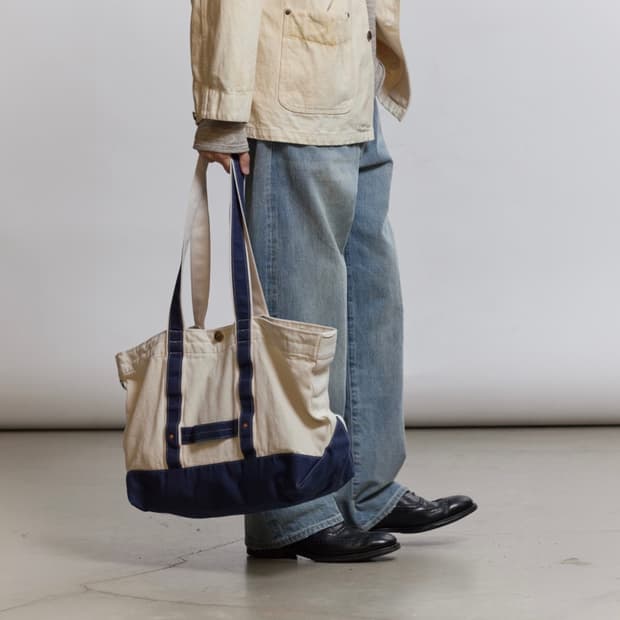 비헤비어 워시드 캔버스 토트백