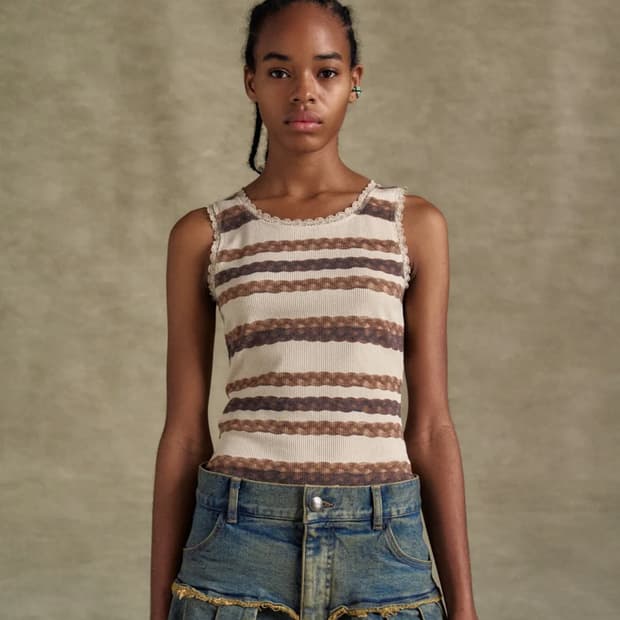 앤더슨벨 헤어 브래이드 스트라이프 탱크 탑 atb1263w(BEIGE)