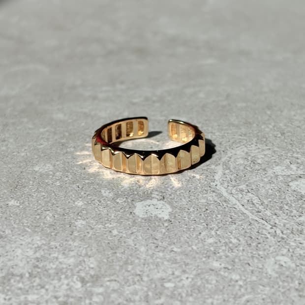 Oribell 코그휠 골드플레이트 925실버 오픈링 반지