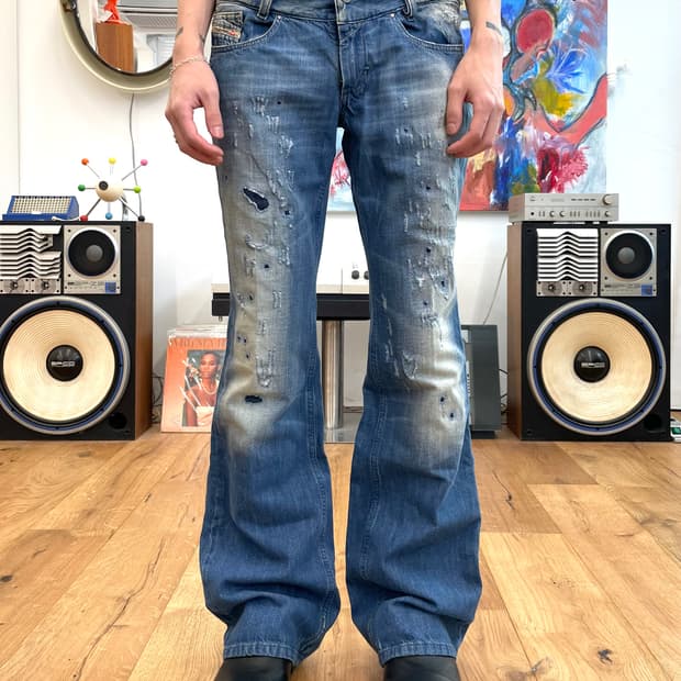 [30] 디젤 패치워크 플레어 데님 팬츠