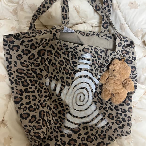 웹하우스 트위스터 스타 토트백 레오파드