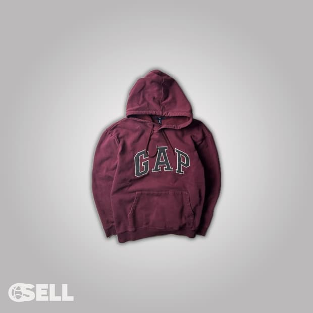갭 버건디 후드티