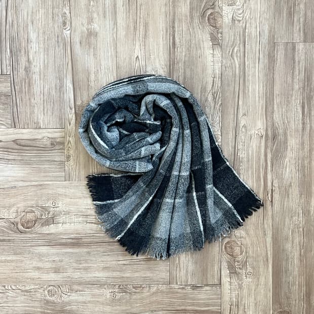 theory 울 체크 스카프