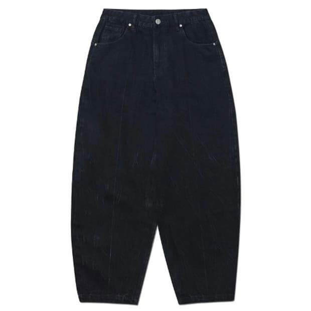 노매뉴얼) C.W WIDE DENIM PANTS Washed Black