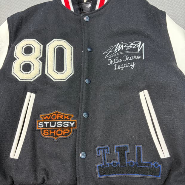 스투시x아워레가시 x데님피어스 바시티 자켓 S