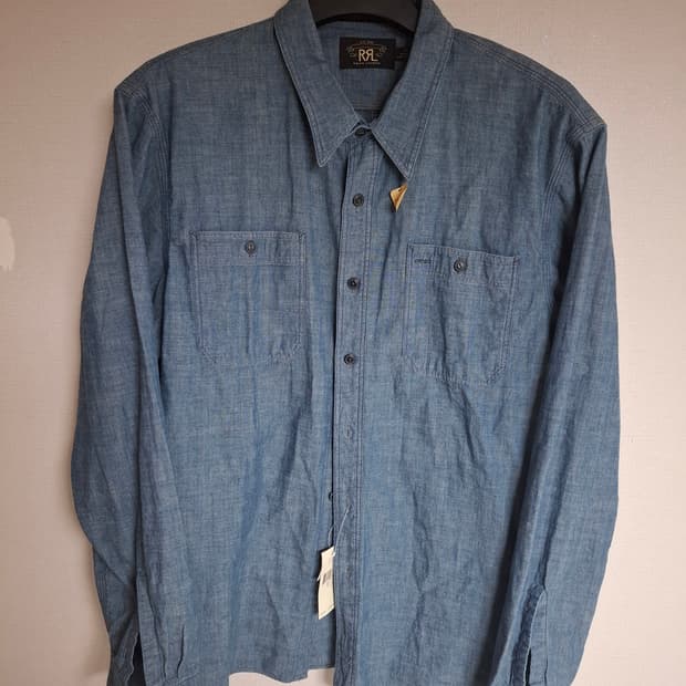 XL RRL 더블알엘 샴브레이 블루 데님 셔츠