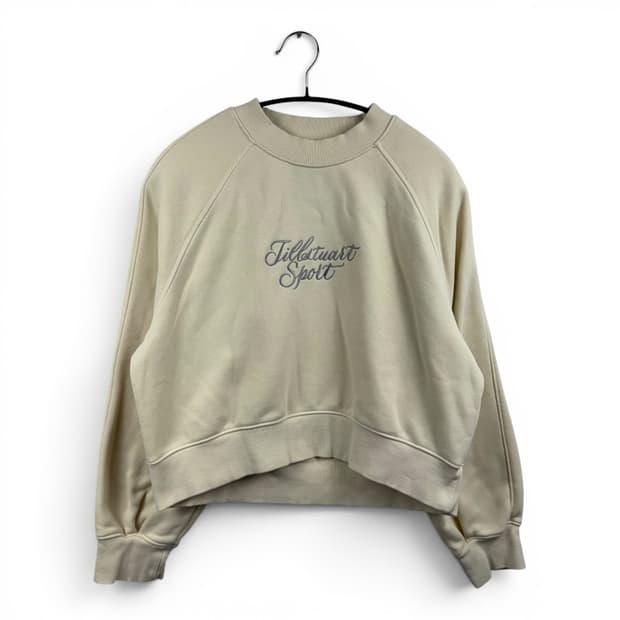 (90) 질스튜어트 스포츠 우먼스 크롭 맨투맨 크림