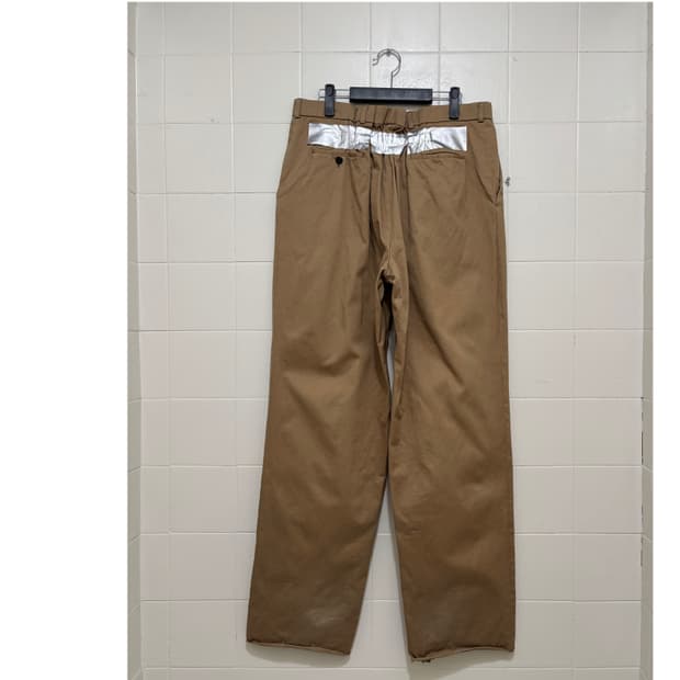 라프 시몬스 테이핑 와이드 레그 코튼 트라우저