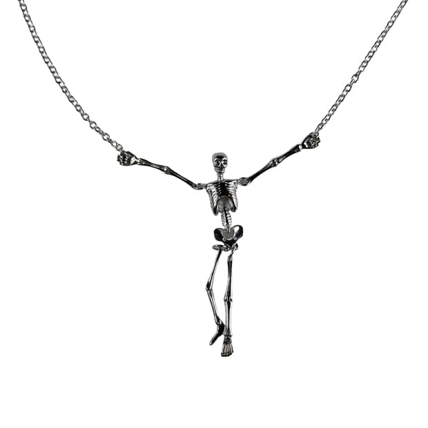 비비안웨스트우드 스켈레톤 스컬 목걸이 실버