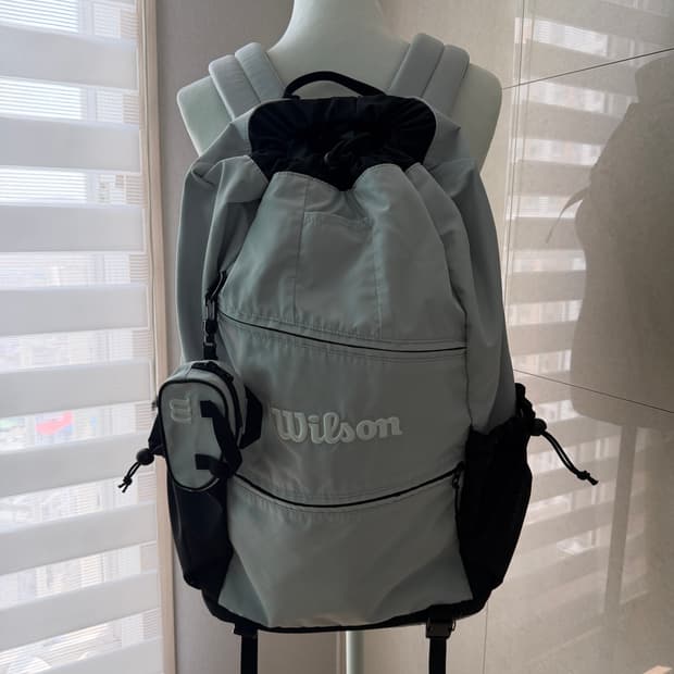 윌슨 테니스 드로우 스트링 백팩 가방 라이트 그레이