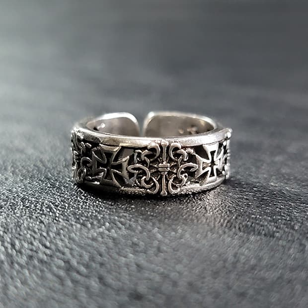 Zyph 백동 남자 엔틱 빈티지 명품 중세 고딕 십자 반지