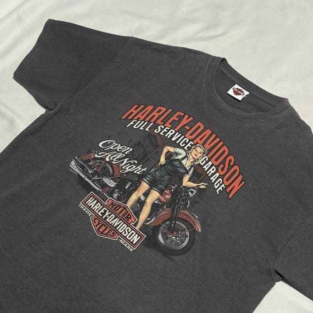 2XL 할리데이비슨 빅 프린팅 반팔티