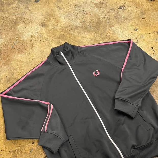 [정품/L] 프레드페리 핑크 라인 트랙 자켓 b17