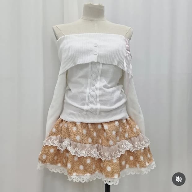 라떼 도트 스커트 갸루 히메갸루 라떼갸루 일본 러블리