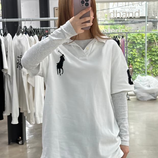 폴로랄프로렌 빅포니 넘버링 PK반팔티 화이트