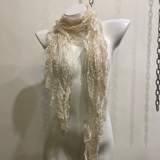 플라워 레이스 베이지 스카프 모리 페어리