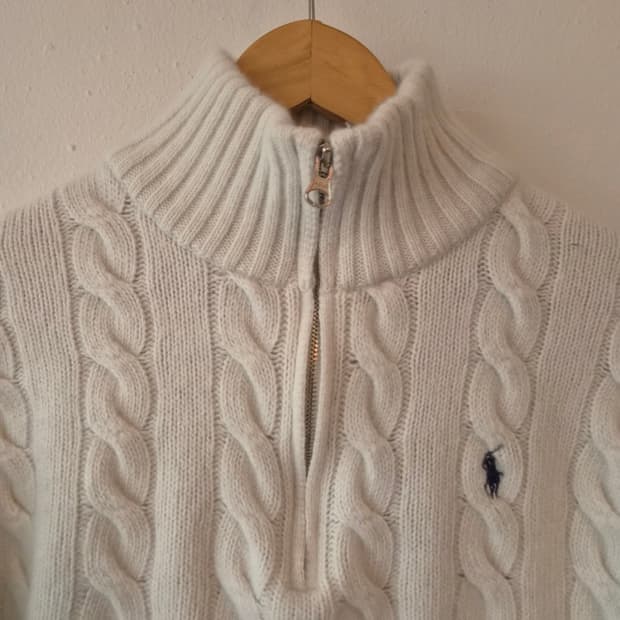 폴로바이랄프로렌 여성 반집업케이블크롭니트 M사이즈