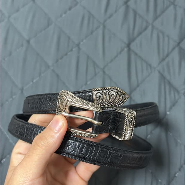 생로랑 웨스턴 크로커다일 버클 벨트 90사이즈
