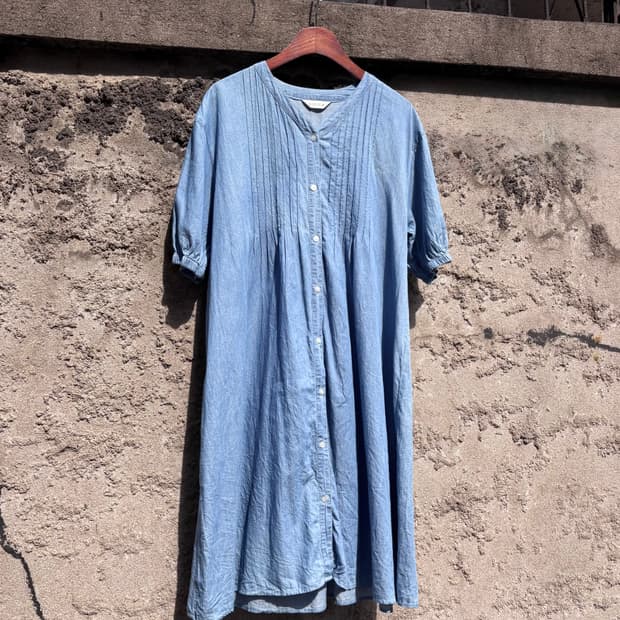 ESPICA 데님 핀턱 모리걸 원피스 JPN