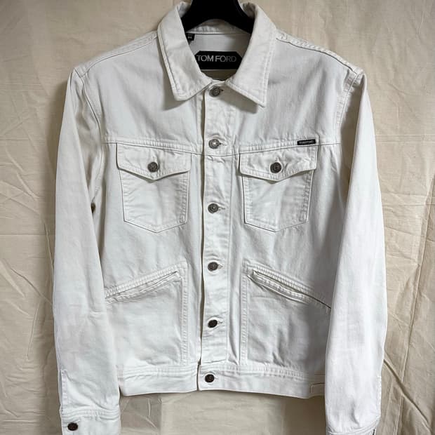 TOM FORD White Cotton Trucker Jacket