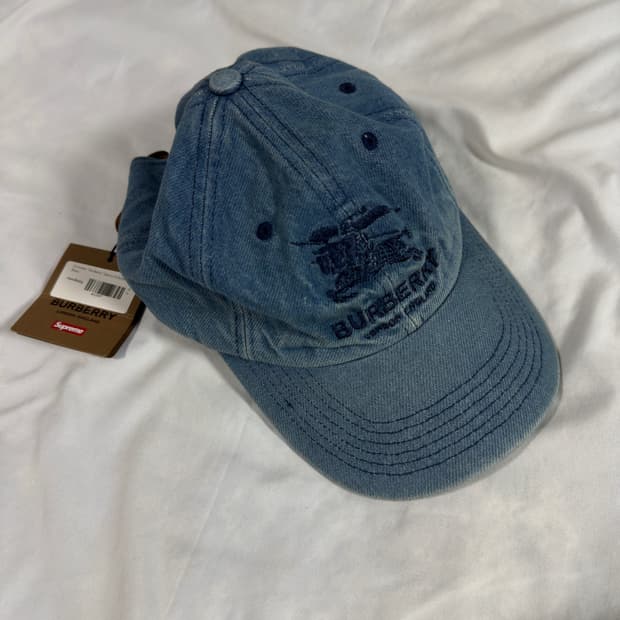 슈프림X버버리 데님 6패널 캡