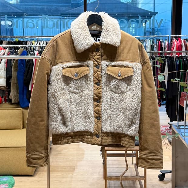 디젤 브라운 W-ARY 플리스 코듀로이 자켓