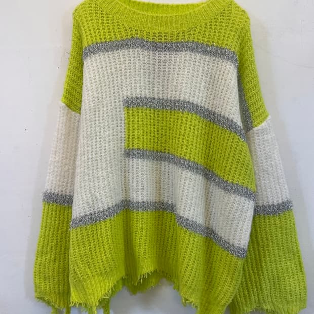 에고이스트 형광배색니트 연말룩데이트룩크리스마스룩 크리스마스니트