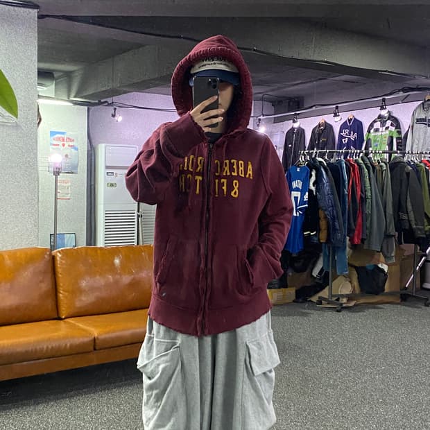 아베크롬비 y2k 빅로고 슬림핏 후드 집업 B3026  