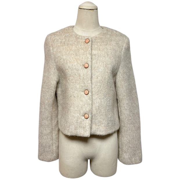 3664 베이지 울 모직자켓
