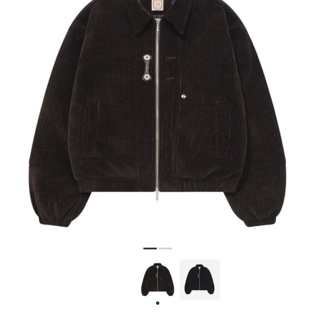 카락터 코듀로이 봄버 자켓 브라운