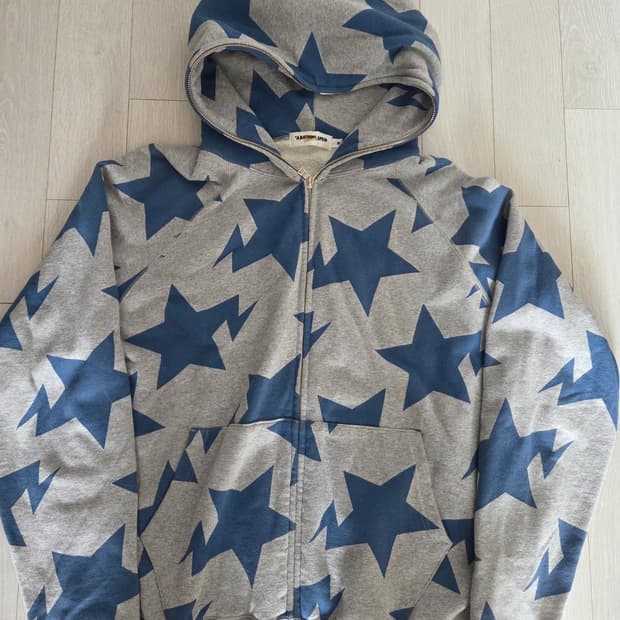 베이프 스타 후드집업 블루 그레이 M