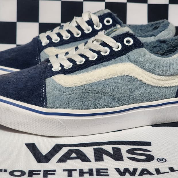 반스 올드스쿨 타월 소재 블루 245mm