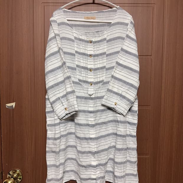 모리걸 하구미 일본 빈티지 스트라이프 그레이톤 셔츠 원피스