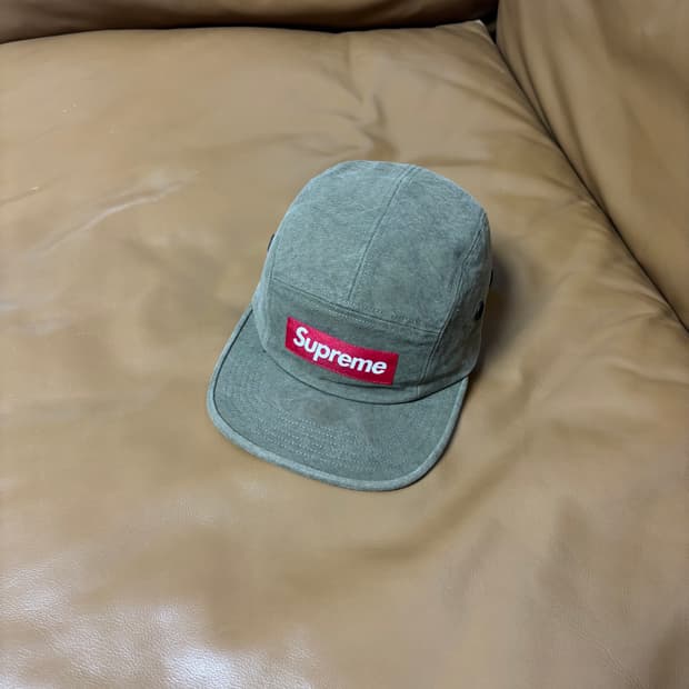 Supreme 슈프림 스톤 워시드 올리브 카키 캠프캡 모자