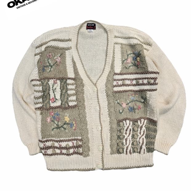 90's LECAF TURBO Z  플라워 가디건