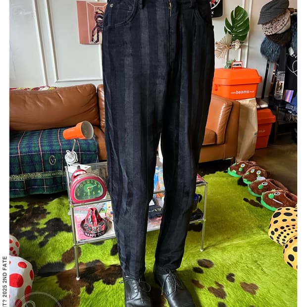 1990s FENDI Old Stripe Velour Trouser