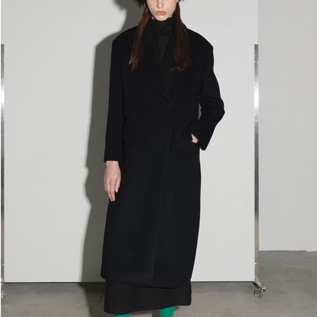 320쇼룸 울 롱코트 블랙
